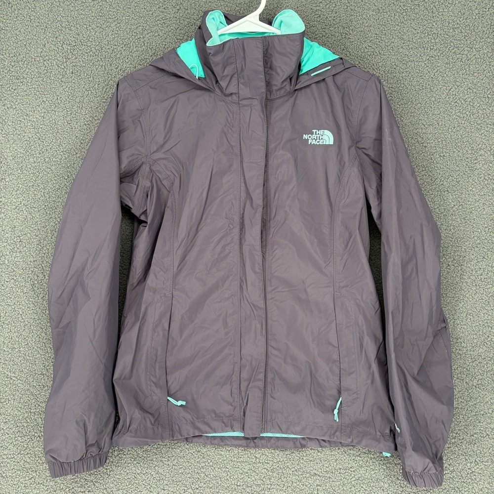 The North Face Resolve 2 Rain Jacket Womens Small Purple Teal Waterproof Hooded